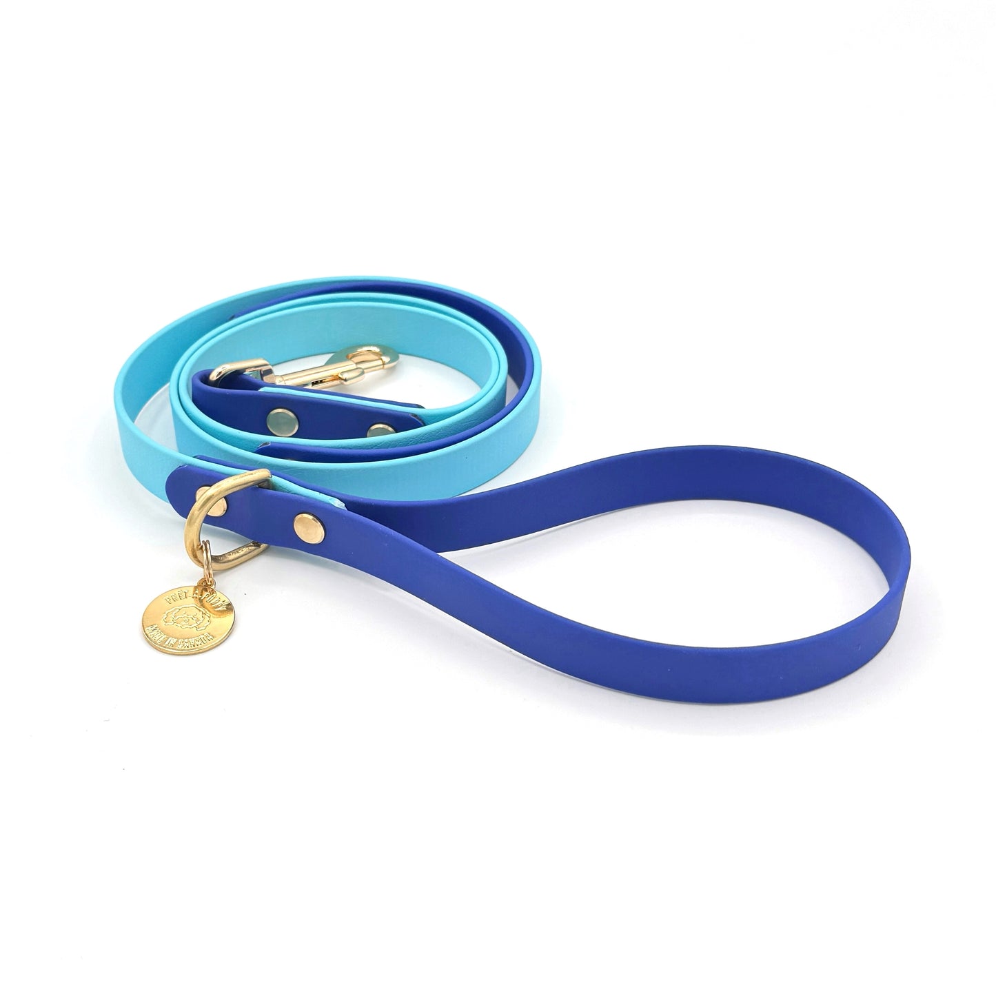 Design your Own Biothane dog leash with gold hardware, waterproof and durable, stylish for daily dog walks