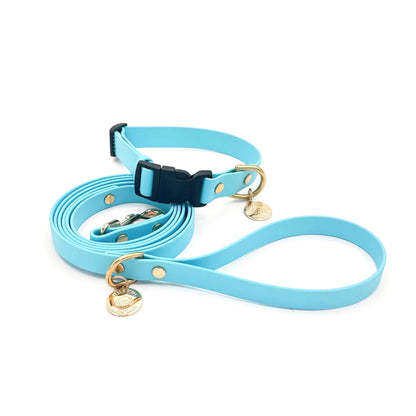 wateproof Biothane quick-release dog collar with black hardware , adjustable, durable, and stylish for everyday wear